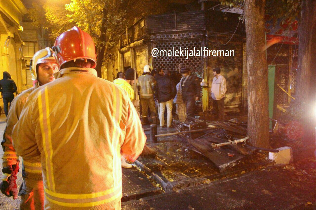 آتش سوزی یک باب مغازه در خیابان قزوین