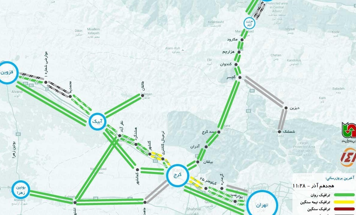 ترافیک نیمه سنگین از فردیس تا گلشهر
