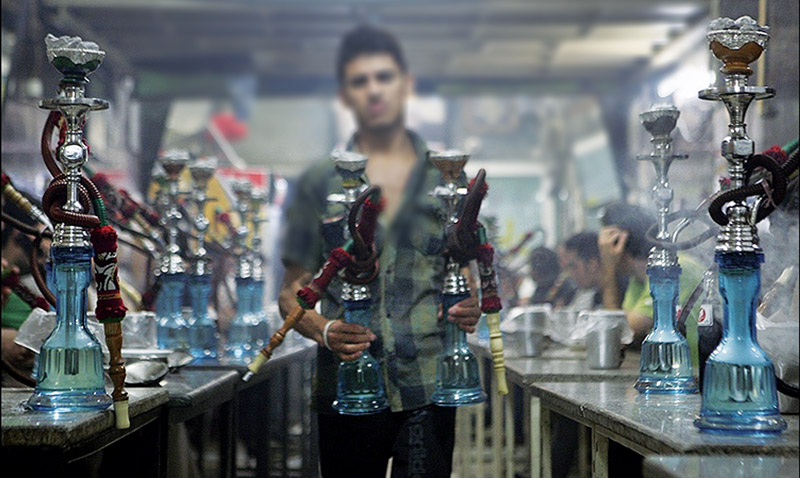 جمع آوری قلیان از مراکز تهیه و توزیع مواد غذایی در رستم