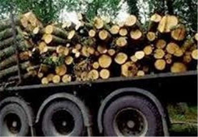 توقیف کامیون حامل ۶ تن چوب آلات هیزمی غیر مجاز