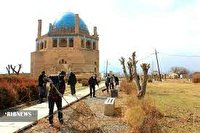 آیین خانه‌تکانی و پاکسازی گنبد سلطانیه