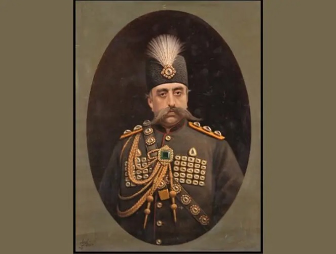 نمایش تابلوی نقاشی مظفرالدین شاه در کاخ گلستان