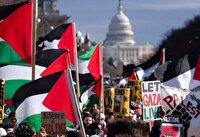 برافراشتن پرچم فلسطین مقابل کاخ سفید