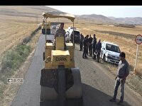آسفالت جاده مرزی در شمال استان اردبیل
