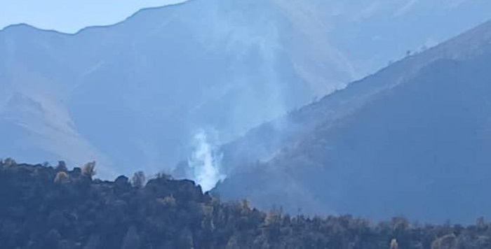 آتش سوزی در جنگل های صخره ای چالوس 