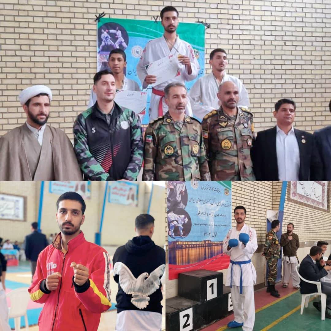 درخشش کاراته کای جهرمی در مسابقات ارتش‌های کشور