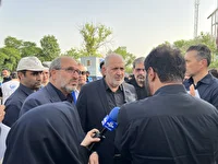 بازدید وزیر نیرو از روند آماده‌سازی مصلای امام خمینی (ره) برای مراسم تشییع با رهبر شهید